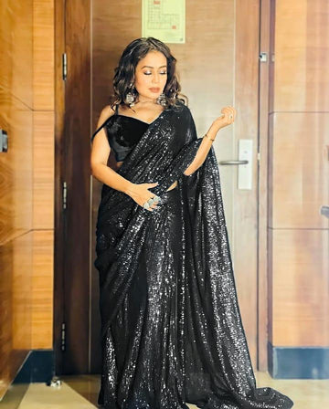 Fashionista's Delight: New Latest Designer Party Wear Sarees with Blouse