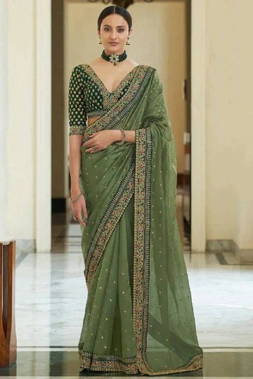 Floral Fantasy: Fashionable Flower Printed Sarees with Heavy Blouse
