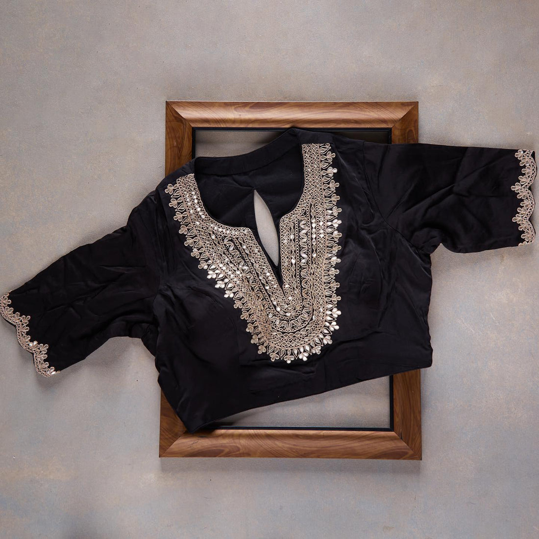Classy Black Colour Embroidery Dorry Work Designer Saree With Blouse