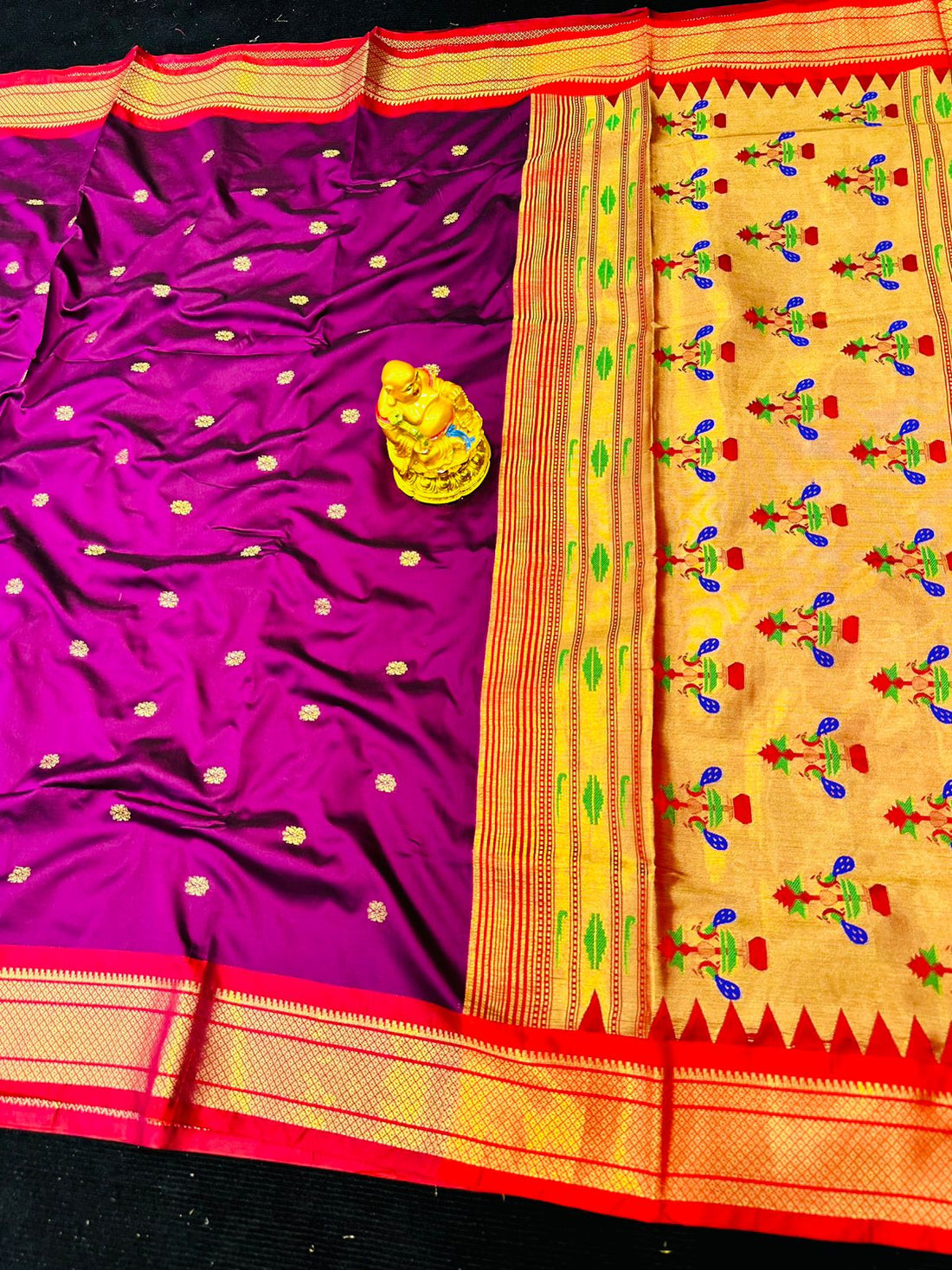 Unique Purple Paithani Silk Saree With Outstanding Blouse Piece