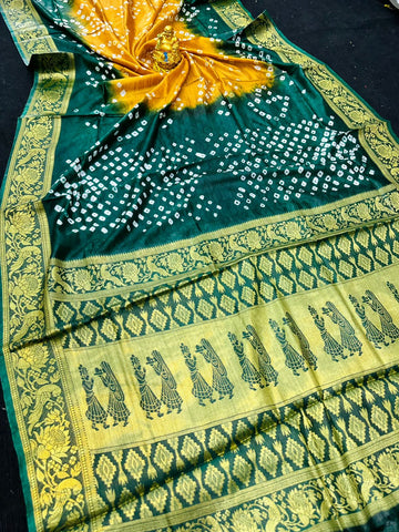 Jazzy Yellow Banarasi Silk Saree With Breathtaking Blouse Piece
