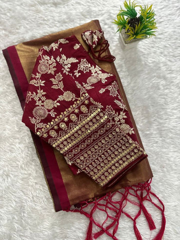 Maharani Kanushree Saree with Layered Work Border