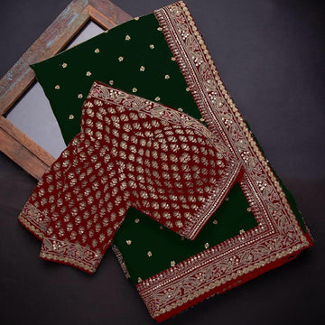 Intricate Embellishments: New Beautiful Banarasi Soft Sarees With Blouse