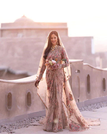 Stylish and Fashionable: Printed Partywear Sarees With Blouse