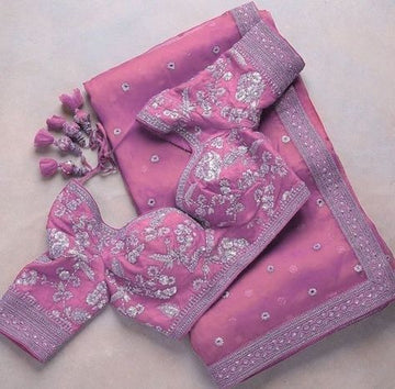 Pink Color Saree With Super Hit Sale