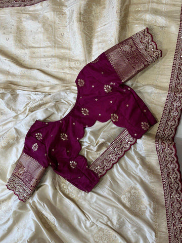 Exclusive Leaf Butta Work Dola Silk Saree For You